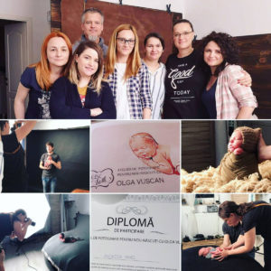 Olga Vuscan New Born Photographer for Workshops by Camen Bergmann Studio montage of various instants of worksop activities